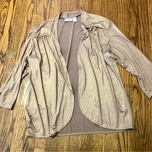 Chico's Travelers Shimmering Gold Open Cardigan size 3